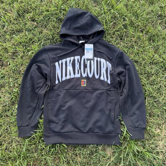 NikeCourt Heritage Mens Dri-FIT Fleece Tennis Hoodie Nike Black FQ2093-010 M - Picture 1 of 5